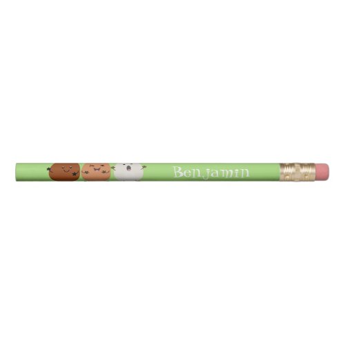 Cute kawaii eggs funny cartoon illustration pencil