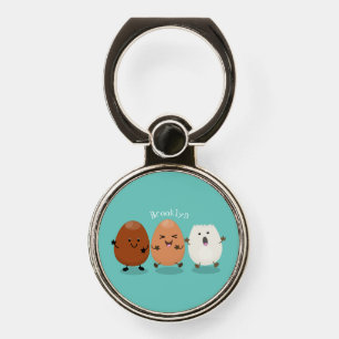 Cute kawaii eggs funny cartoon illustration phone ring stand
