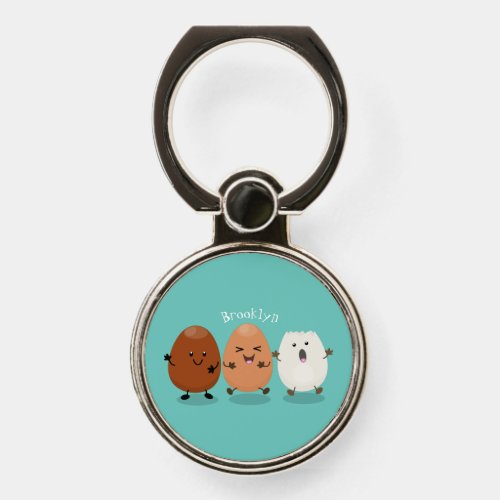 Cute kawaii eggs funny cartoon illustration phone ring stand