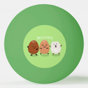 Cute kawaii eggs funny cartoon illustration ping pong ball