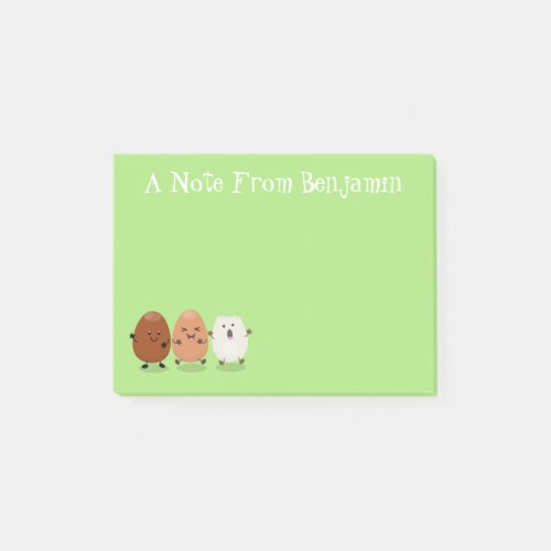 Cute kawaii eggs funny cartoon illustration post_it notes