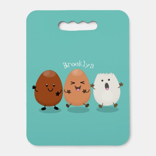 Cute kawaii eggs funny cartoon illustration seat cushion