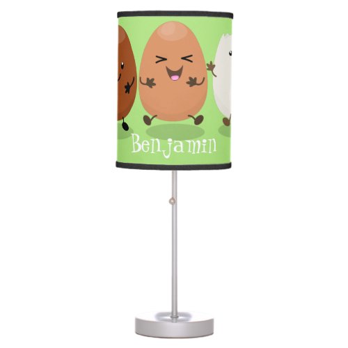 Cute kawaii eggs funny cartoon illustration table lamp