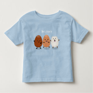 Cute kawaii eggs funny cartoon illustration toddler t-shirt