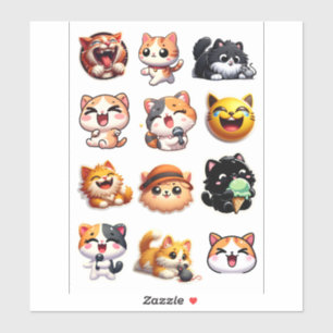 Cute Kawaii Emjoi Cat Variety Sticker