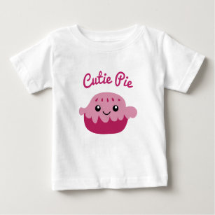 Cute Kawaii face Cutie Pie drawing girl's Baby T-Shirt