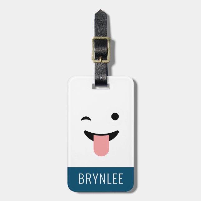 Cute Kawaii Face Luggage Tag (Front Vertical)
