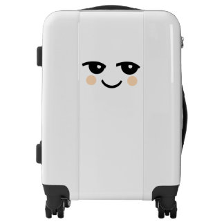 CUTE KAWAII FACE WHITE CARRY ON LUGGAGE
