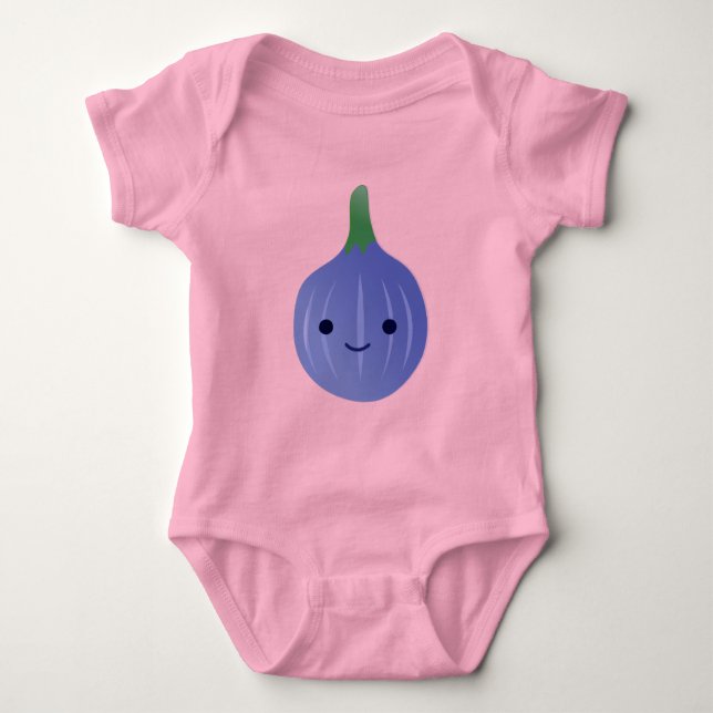 Cute Kawaii Fig Baby Bodysuit (Front)