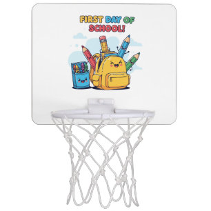 Cute Kawaii First Day of School! Cartoon Backpack Mini Basketball Hoop