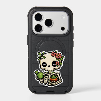 Cute Kawaii Floral Skeleton Gardener Sticker iPhone 17 Pro Case