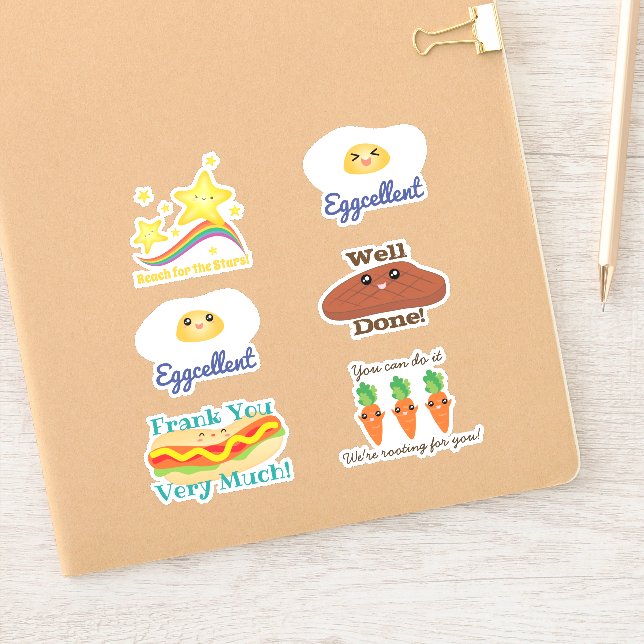 Cute Kawaii Food Uplifting Motivational Words Sticker (Notebook)