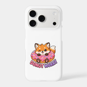 Cute Kawaii Fox Donut Worry Funny Food Pun iPhone 17 Pro Case