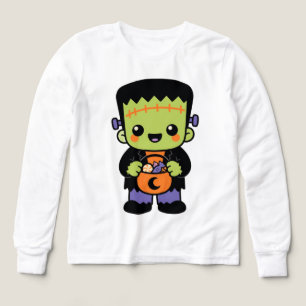 Cute Kawaii Frankenstein Monster Trick Or Treat Ha Tri-Blend Shirts