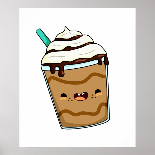 Cute Kawaii Frappuccino Poster (Front)