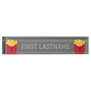 Cute Kawaii French Fries with Custom Name Name Plate