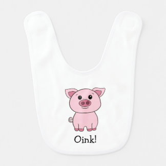 Cute Kawaii Friendly Pig Oink! Baby Bib
