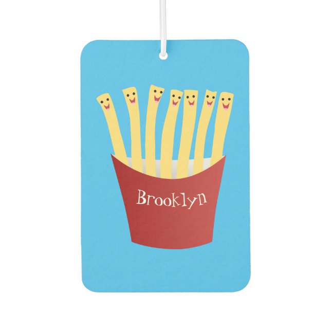 Cute kawaii fries fast food cartoon illustration air freshener (Front)