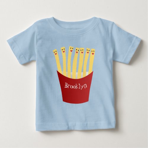Cute kawaii fries fast food cartoon illustration baby T_Shirt