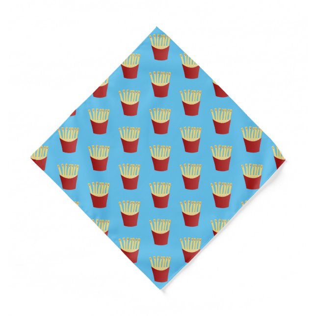 Cute kawaii fries fast food cartoon illustration bandana (Front)