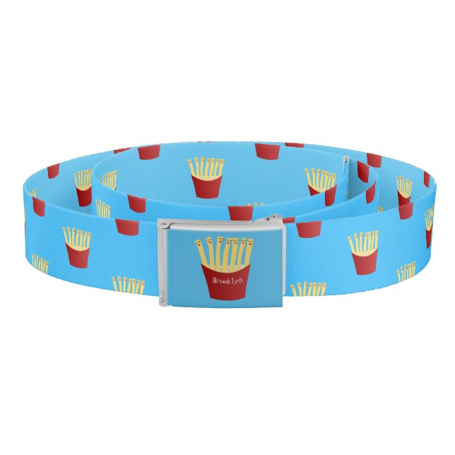 Cute kawaii fries fast food cartoon illustration belt (Coil)