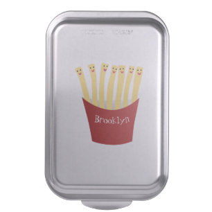 Cute kawaii fries fast food cartoon illustration cake pan