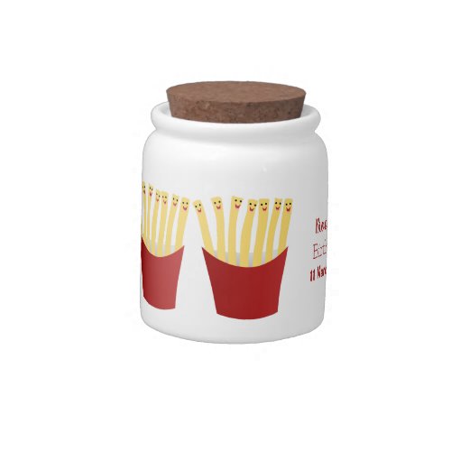 Cute kawaii fries fast food cartoon illustration  candy jar