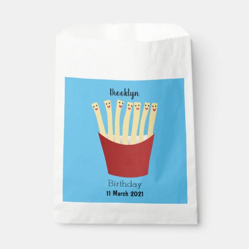 Cute kawaii fries fast food cartoon illustration  favor bag