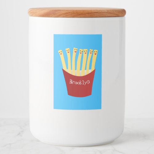 Cute kawaii fries fast food cartoon illustration food label