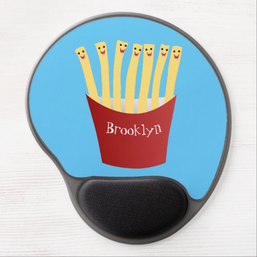 Cute kawaii fries fast food cartoon illustration gel mouse pad