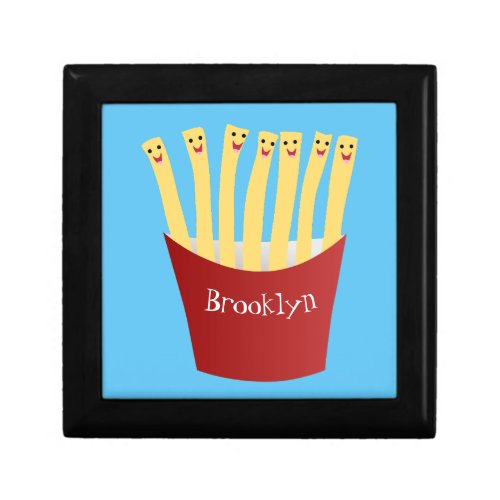 Cute kawaii fries fast food cartoon illustration gift box