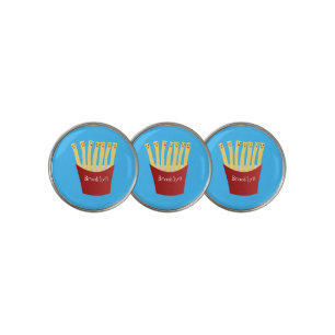 Cute kawaii fries fast food cartoon illustration golf ball marker