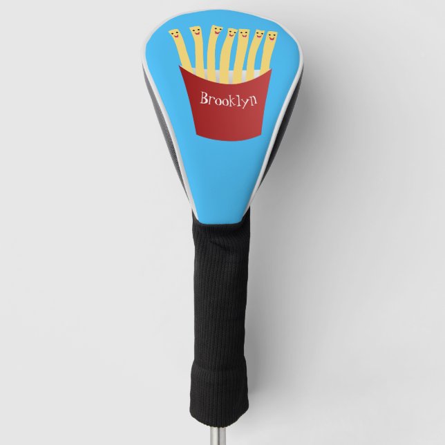 Cute kawaii fries fast food cartoon illustration golf head cover (Front)