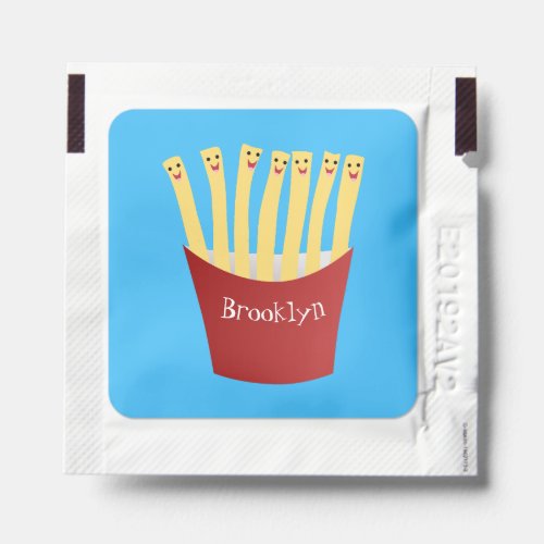 Cute kawaii fries fast food cartoon illustration hand sanitizer packet