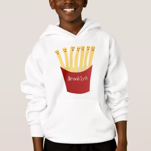 Cute kawaii fries fast food cartoon illustration hoodie