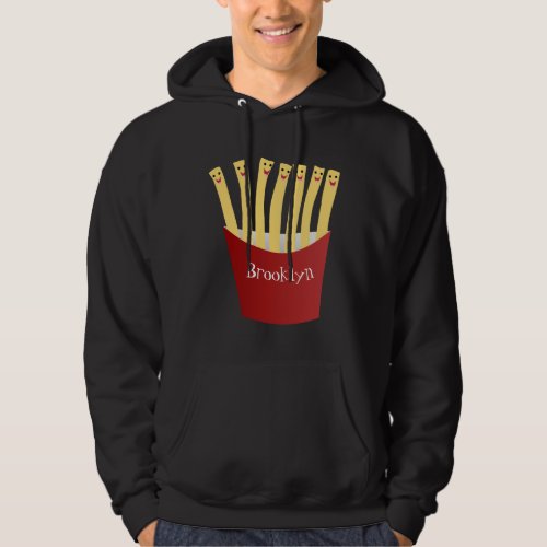 Cute kawaii fries fast food cartoon illustration hoodie