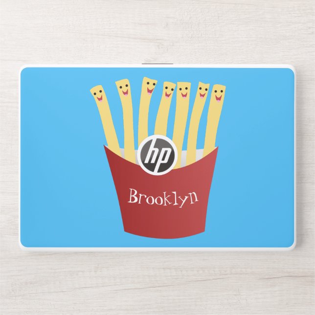Cute kawaii fries fast food cartoon illustration HP laptop skin (Front)