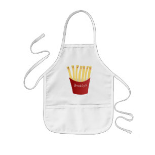 Cute kawaii fries fast food cartoon illustration kids' apron