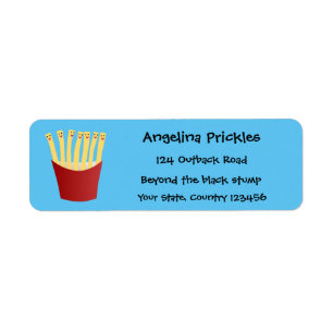 Cute kawaii fries fast food cartoon illustration label