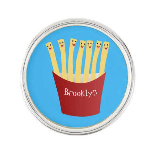 Cute kawaii fries fast food cartoon illustration lapel pin