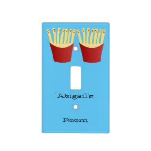 Cute kawaii fries fast food cartoon illustration light switch cover
