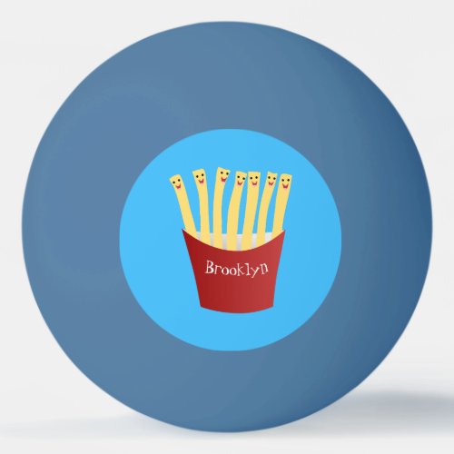 Cute kawaii fries fast food cartoon illustration ping pong ball