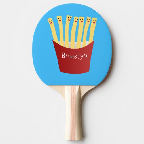 Cute kawaii fries fast food cartoon illustration ping pong paddle