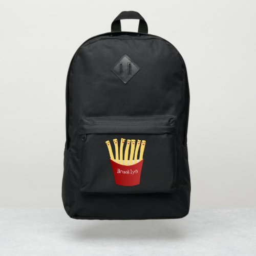 Cute kawaii fries fast food cartoon illustration port authority backpack