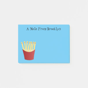 Cute kawaii fries fast food cartoon illustration post-it notes