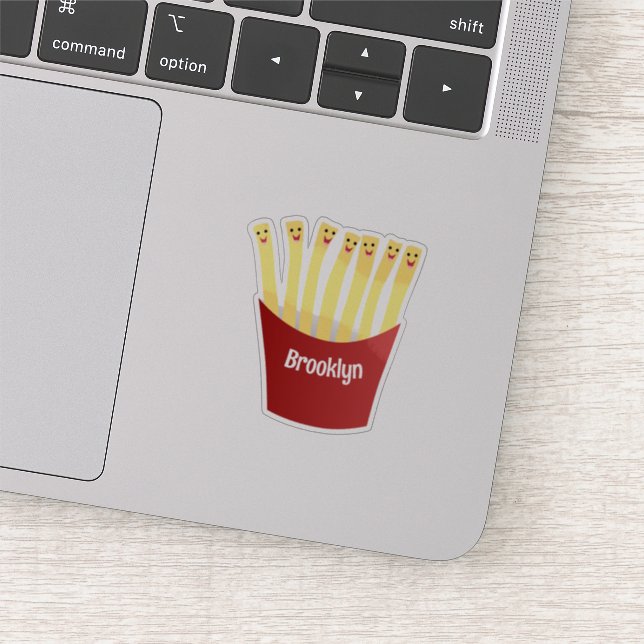 Cute kawaii fries fast food cartoon illustration sticker (Detail)