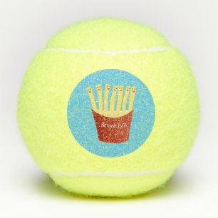 Cute kawaii fries fast food cartoon illustration tennis balls