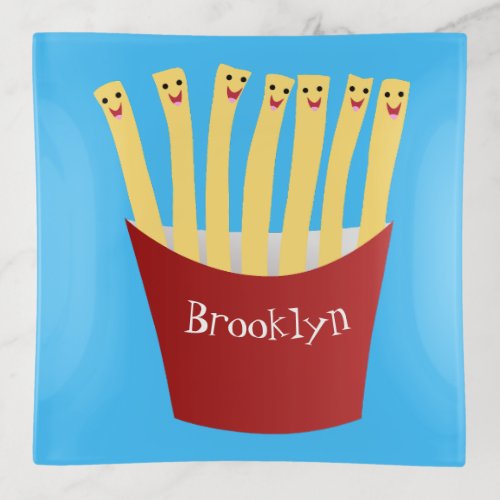 Cute kawaii fries fast food cartoon illustration trinket tray