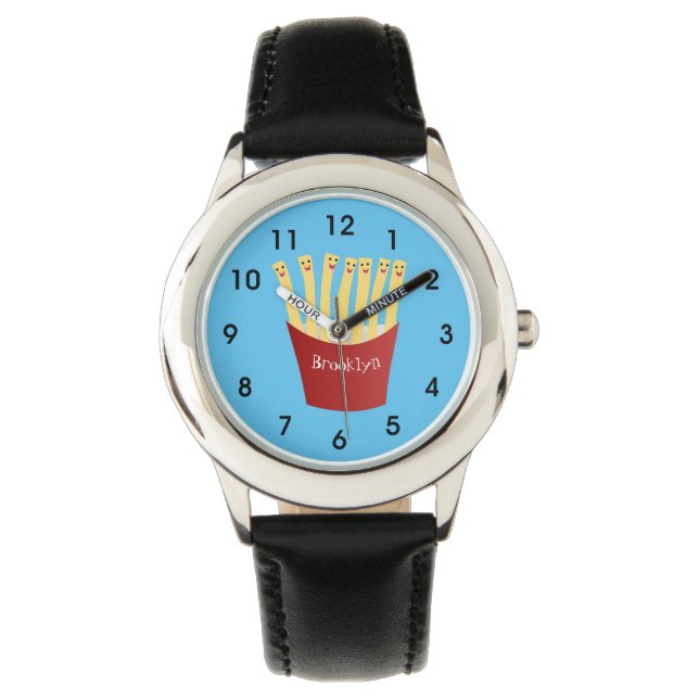 Cute kawaii fries fast food cartoon illustration watch (Front)