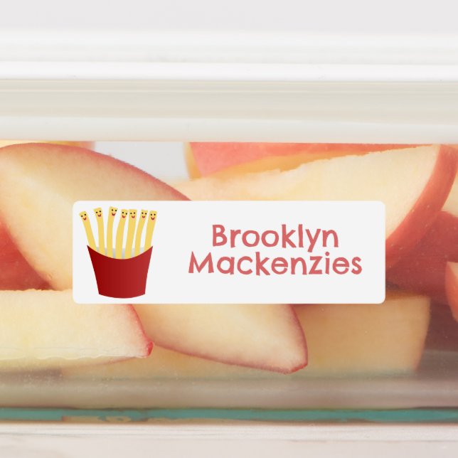 Cute kawaii fries fast food cartoon personalized labels (Affixed)